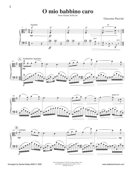 O Mio Babbino Caro From Gianni Schicchi For Viola Cello Or Bassoon Page 2