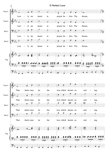 O Perfect Love For Mens Choir And Organ Page 2