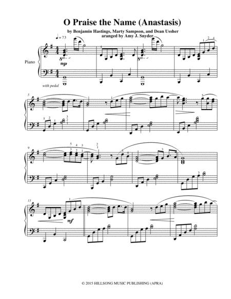 O Praise The Name Anastasis Piano Solo Page 2