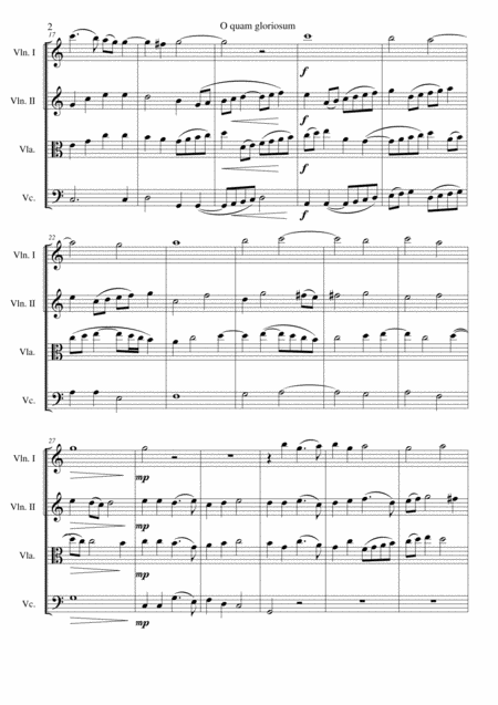 O Quam Gloriosum Oh How Glorious For String Quartet Page 2