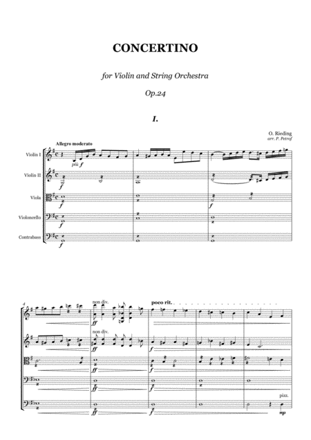 O Rieding Concertino For Violin And String Orchestra Op 24 Score And Parts Page 2