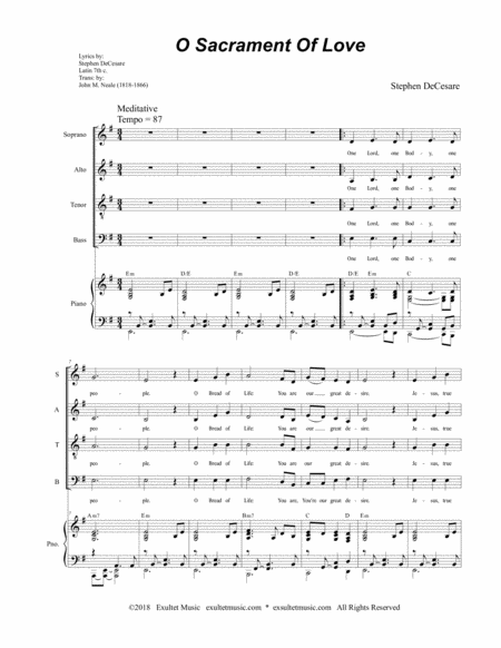 O Sacrament Of Love For Satb Page 2