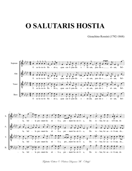 O Salutaris Hostia Rossini For Satb Choir Page 2