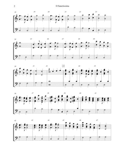 O Sanctissima For 3 Octave Handbell Choir Page 2