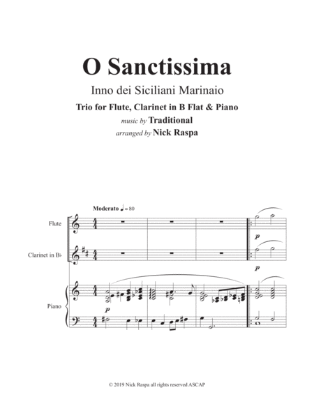 O Sanctissima Trio For Flute Clarinet Piano Intermediate Page 2