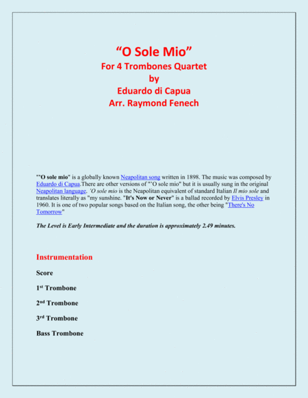 O Sole Mio 4 Trombones Page 2