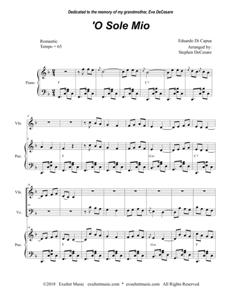 O Sole Mio Duet For Violin And Cello Page 2
