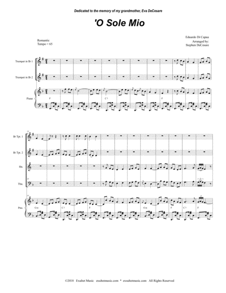 O Sole Mio For Brass Quartet And Piano Page 2