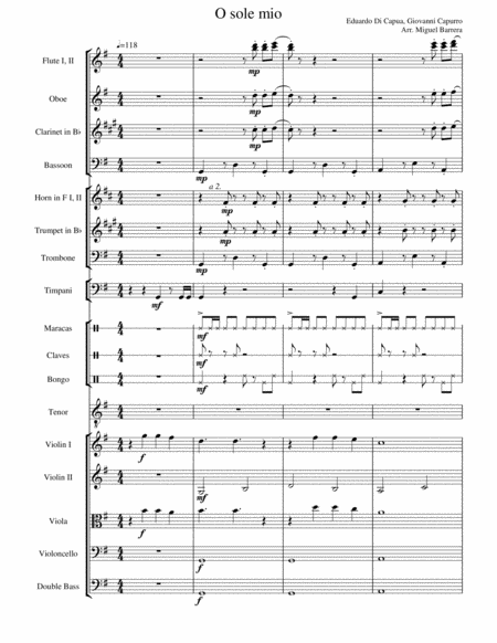 O Sole Mio For High Voice Full Orchestra Page 2