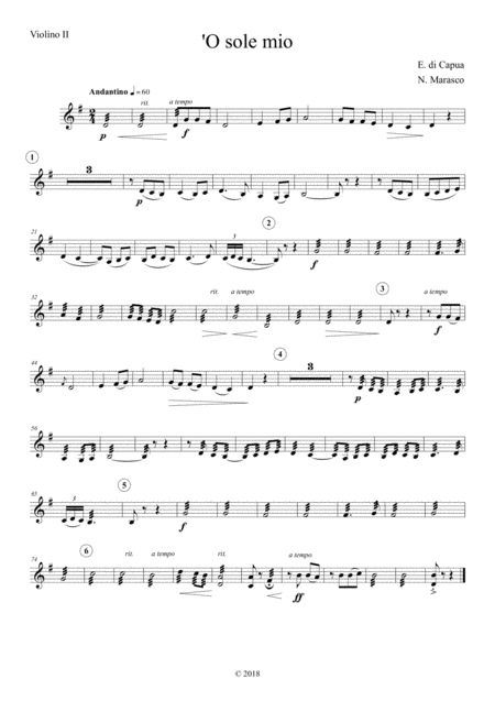 O Sole Mio Orchestral Parts Set Page 2