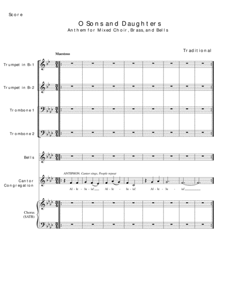 O Sons And Daughters Anthem For Easter Day For Chorus Choir Bells And Brass Page 2