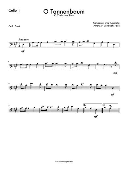 O Tannenbaum Easy Cello Duet Page 2