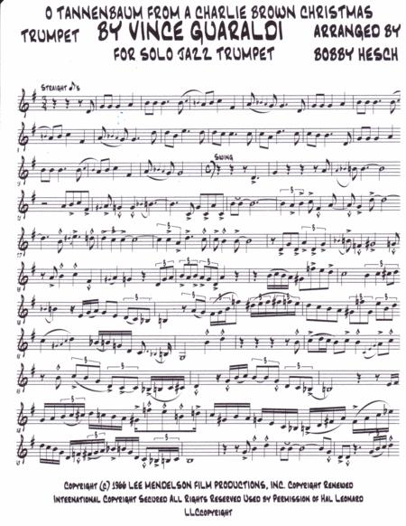 O Tannenbaum From A Charlie Brown Christmas For Solo Jazz Trumpet Page 2