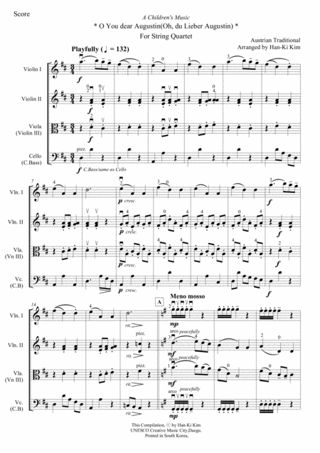 O You Dear Augustin O Du Lieber Augustin For String Quartet Page 2