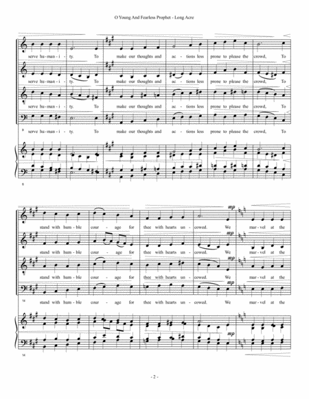O Young And Fearless Prophet Long Acre Anthem Chorale Variant Page 2