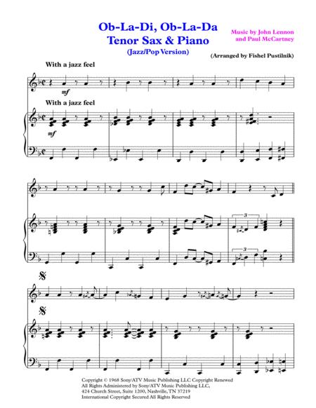 Ob La Di Ob La Da For Tenor Sax And Piano Video Page 2