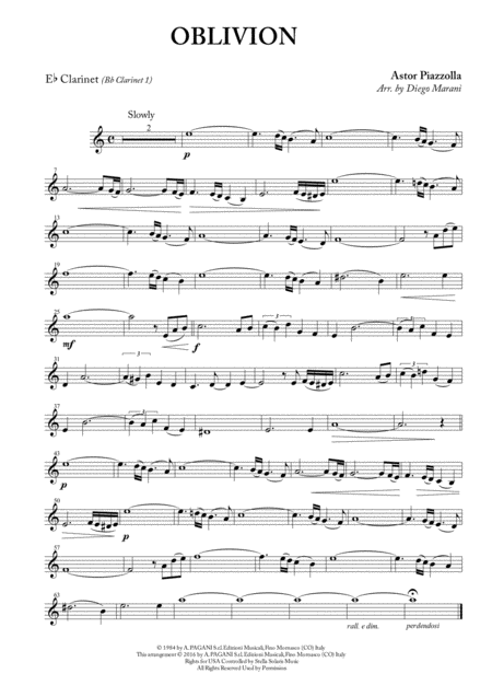 Oblivion For Clarinet Quartet Page 2