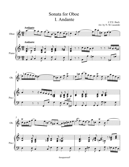 Oboe Sonata In A Minor Movement I Andante Page 2