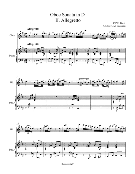 Oboe Sonata In D Ii Allegretto Page 2