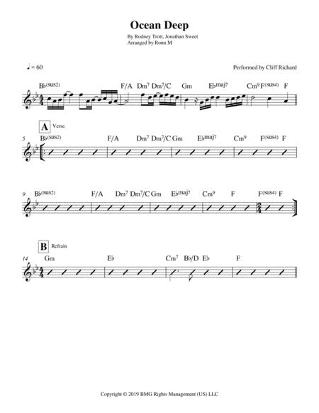 Ocean Deep Lead Sheet Performed By Cliff Richard Page 2