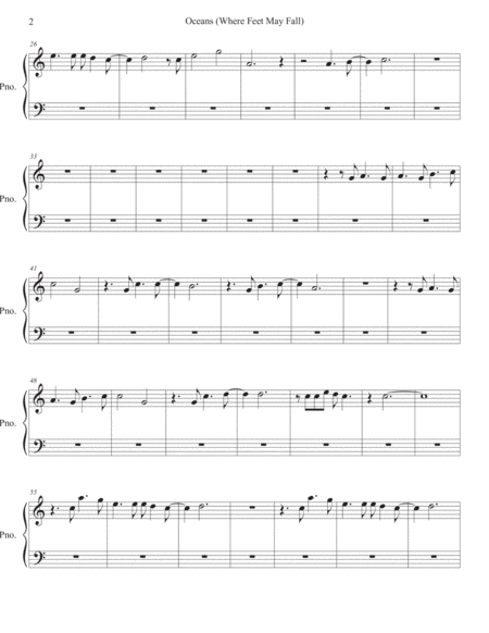Oceans Easy Key Of C Piano Page 2