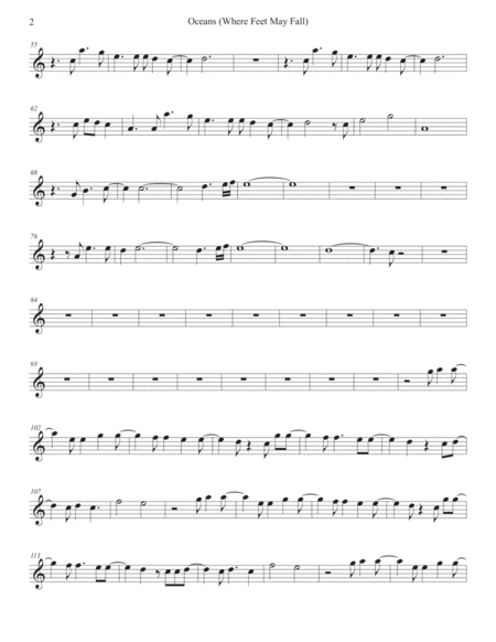 Oceans Easy Key Of C Trumpet Page 2