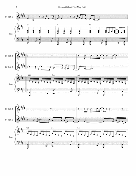 Oceans Where Feet May Fail Duet For Bb Trumpet Page 2