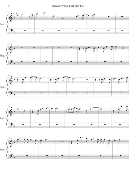 Oceans Where Feet May Fail Piano Page 2