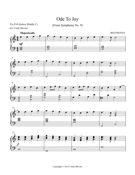 Ode To Joy Arranged For Lever Or Pedal Harp From My Book Classic With A Side Of Nostalgia Page 2