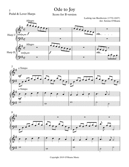 Ode To Joy B Version Score Parts Page 2