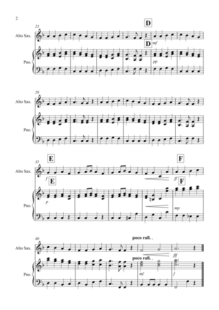 Ode To Joy For Alto Saxophone And Piano Page 2