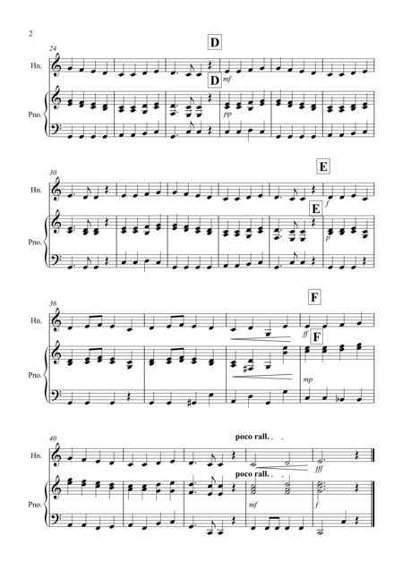 Ode To Joy For French Horn And Piano Page 2