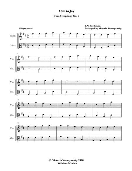 Ode To Joy For Violin And Viola Page 2