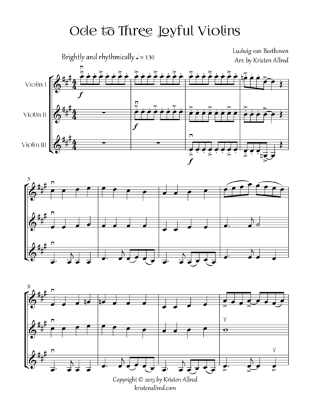 Ode To Three Joyful Violins Ode To Joy Page 2