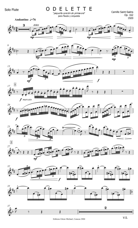 Odelette For Flute And Small Orchestra Page 2