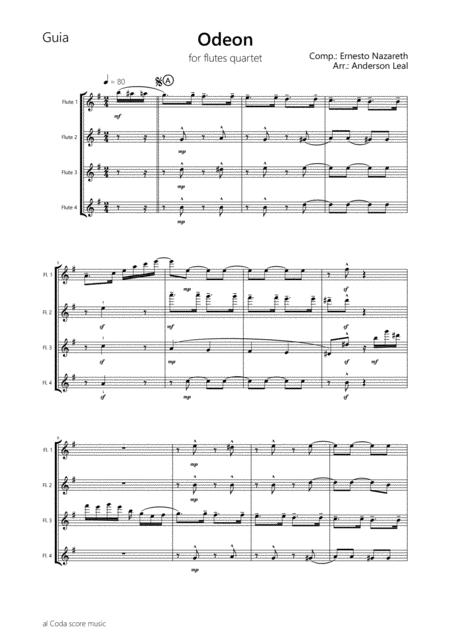 Odeon By Ernesto Nazareth For Flute Quartet Page 2