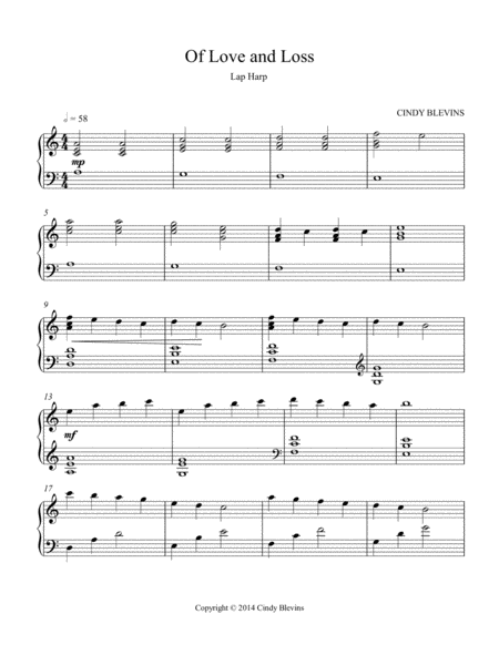 Of Love And Loss Original Solo For Lap Harp From My Book Melodic Meditations Ii Lap Harp Version Page 2