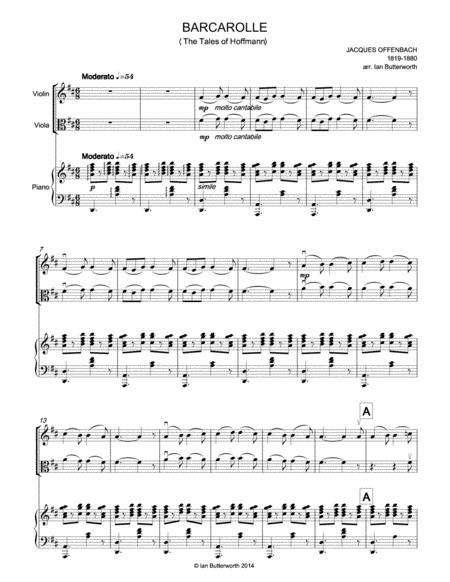 Offenbach Barcarolle The Tales Of Hoffman For Violin Viola Piano Page 2