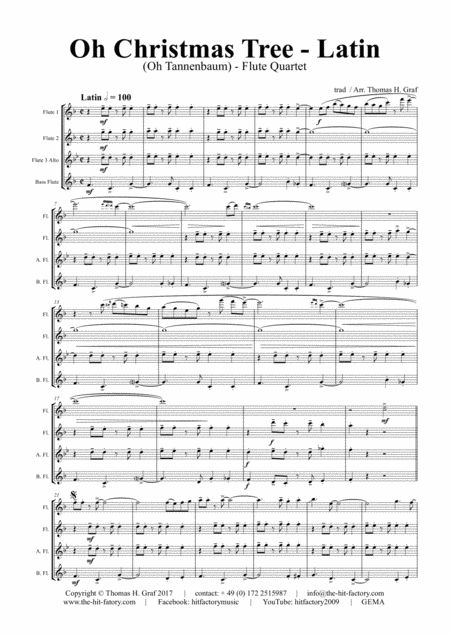Oh Christmas Tree Latin Oh Tannenbaum Flute Quartet Page 2