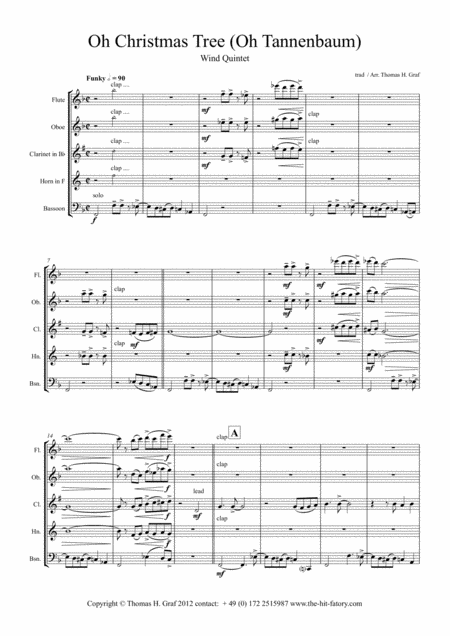 Oh Christmas Tree Oh Tannenbaum Funky Wind Quintet Page 2