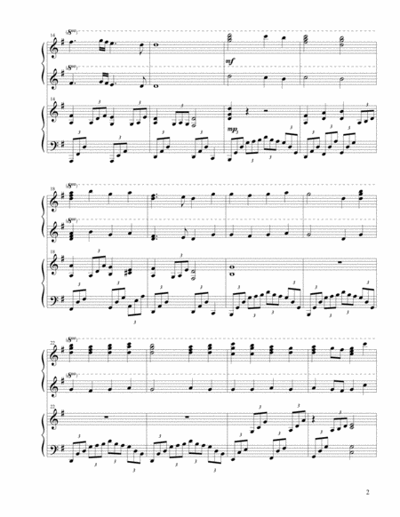 Oh Come All Ye Faithful Piano Duet Page 2