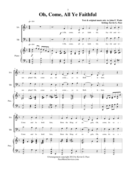 Oh Come All Ye Faithful Satb Choir With Piano Accompaniment Page 2