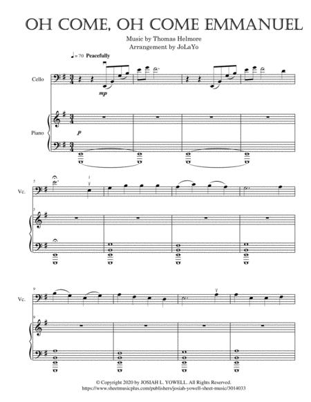 Oh Come Oh Come Emmanuel Cello Solo With Piano Accompaniment Page 2