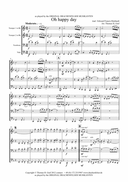 Oh Happy Day Brass Quartet Page 2