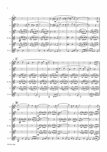 Oh Holy Night Cantique De Nol Christmas Song Clarinet Quintet Page 2