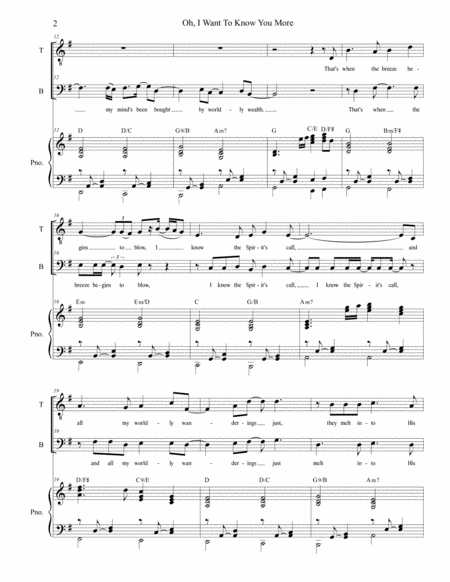 Oh I Want To Know You More For 2 Part Choir Tb Page 2
