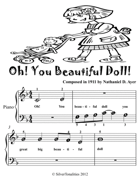 Oh You Beautiful Doll Beginner Piano Sheet Music Tadpole Edition Page 2