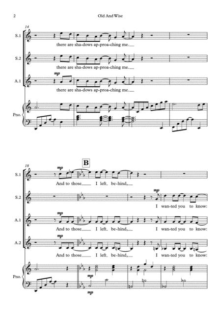 Old And Wise Ssaa Choir With Piano And Sax Page 2