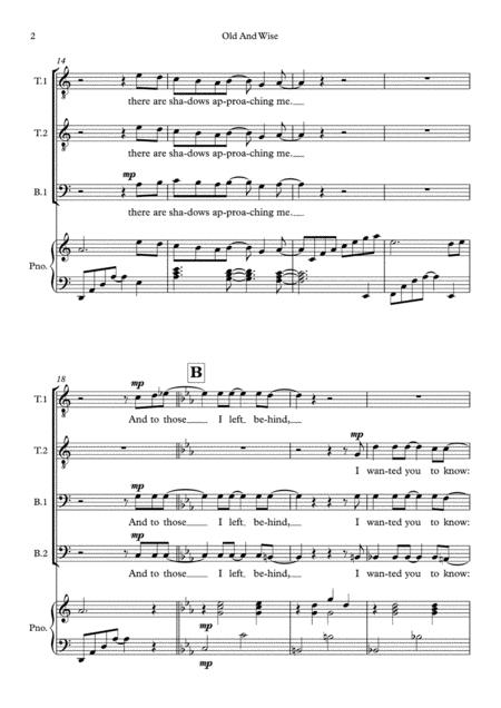 Old And Wise Ttbb Choir With Piano And Sax Page 2