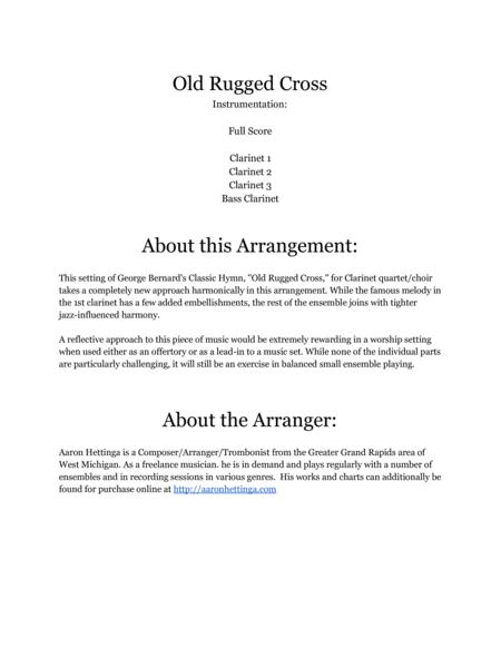 Old Rugged Cross Clarinet Quartet Choir With Jazz Inspired Harmony Page 2